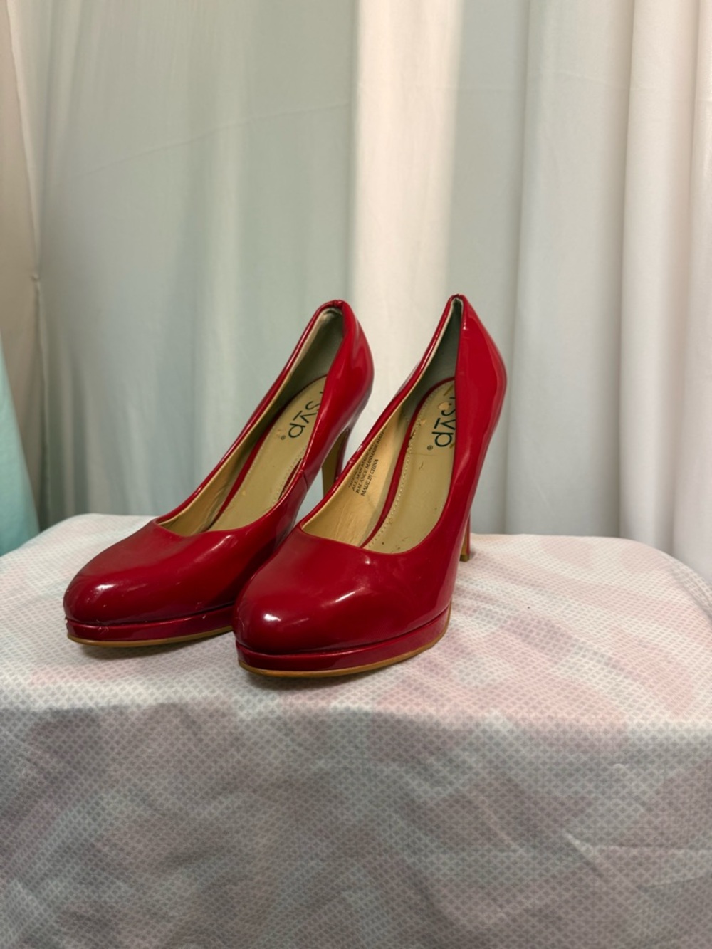 RSVP Red Patent Platform Pumps - Women's